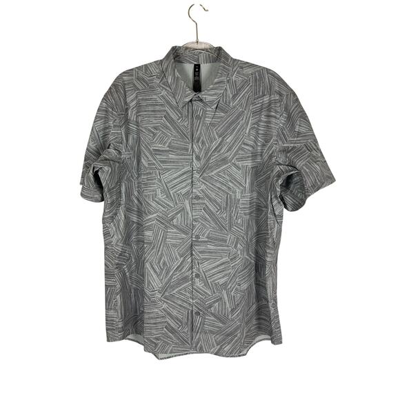 Lululemon Men's Airing Easy Short-Sleeve Shirt in Gray Pattern Size‎ XXL - Picture 3 of 7